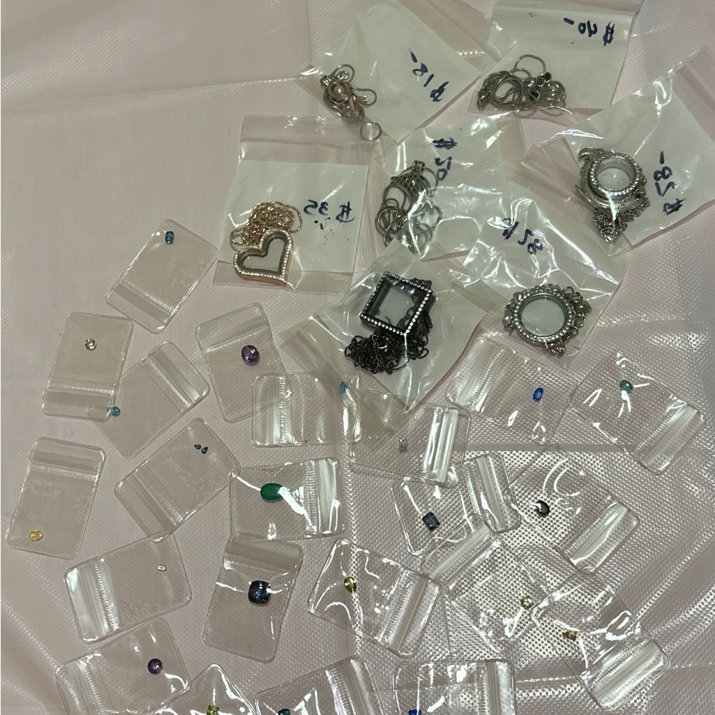 Glass And Cage Charm Holders With SemiPrecious Gems